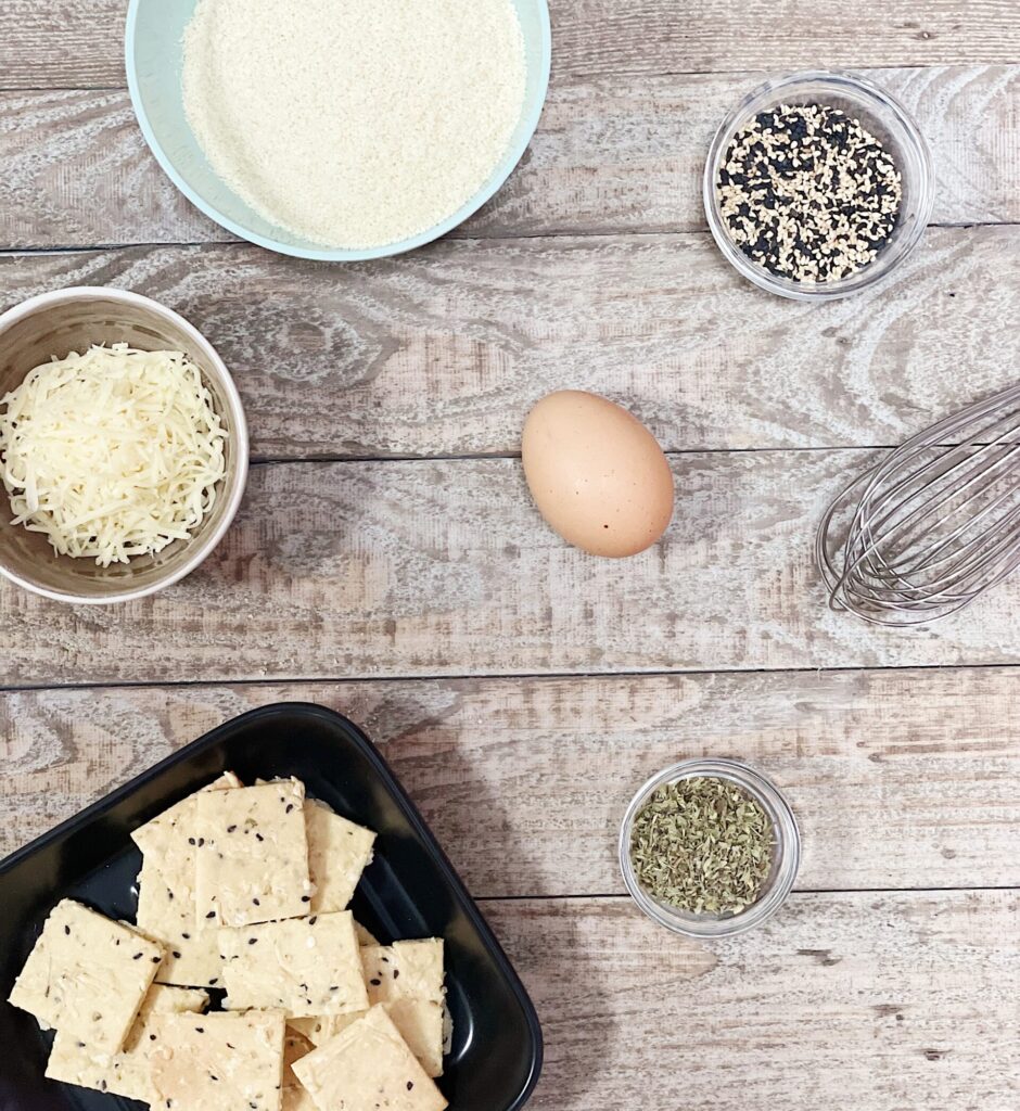 Mise en place crackers de almendra