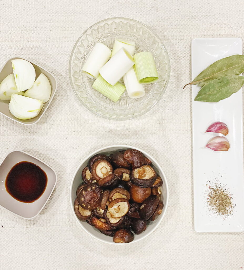 Ingredientes crema de setas shiitake
