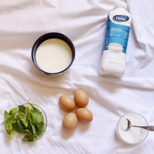 Ingredientes helado de albahaca