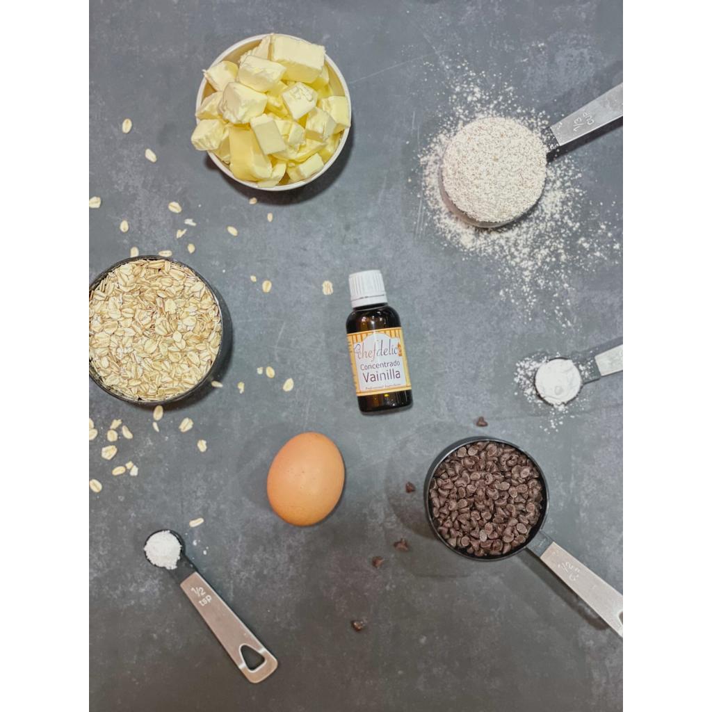 Ingredientes galletas de avena y chocolate