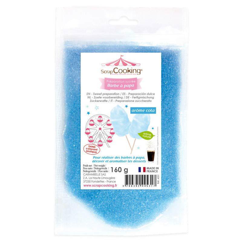 AZÚCAR ALGODÓN AZUL SABOR COLA 160G - SCRAPCOOKING