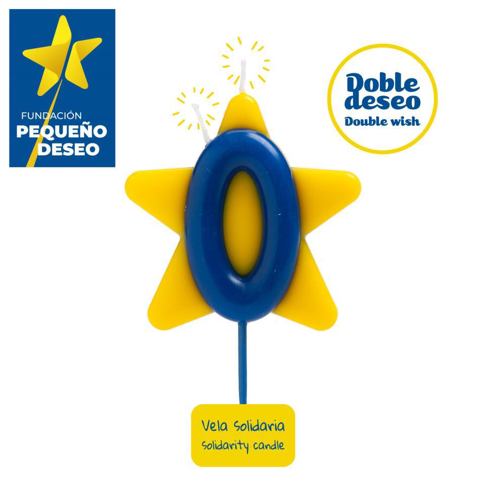 VELA SOLIDARIA DOBLE DESEO NÚMERO 0 - DEKORA