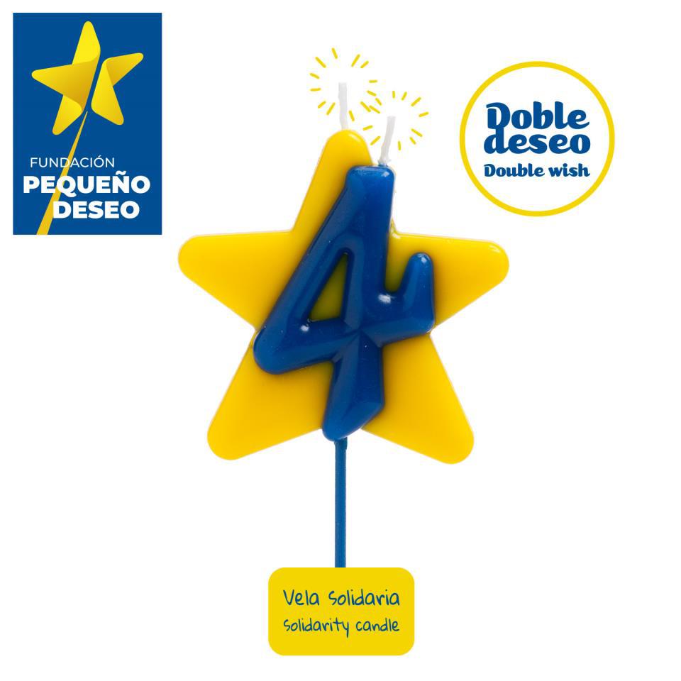 VELA SOLIDARIA DOBLE DESEO NÚMERO 4 - DEKORA