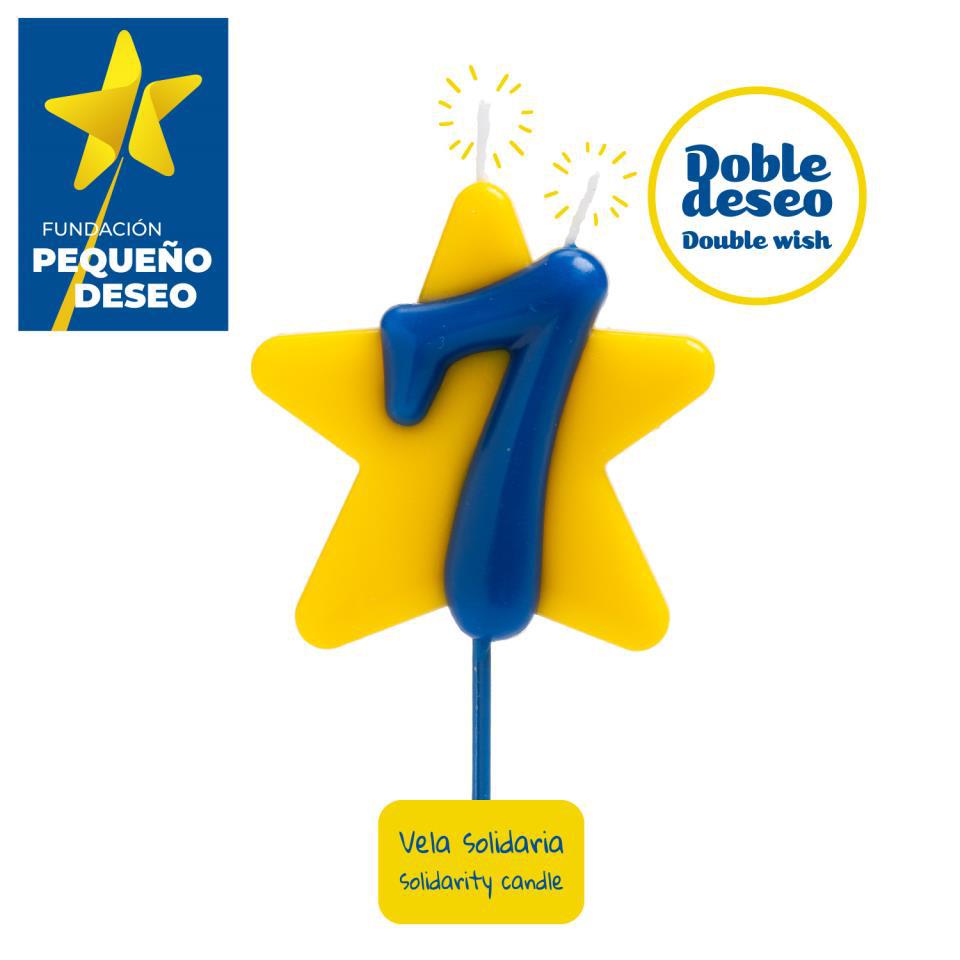 VELA SOLIDARIA DOBLE DESEO NÚMERO 7 - DEKORA