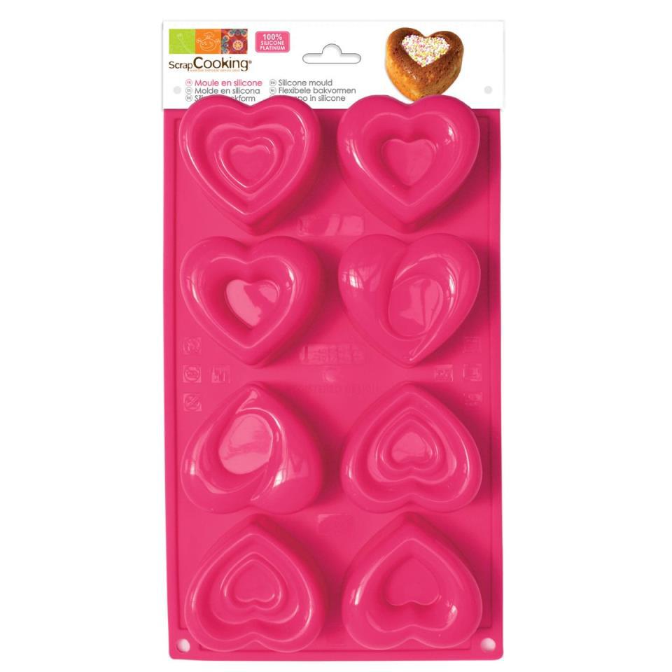 MOLDE SILICONA CORAZONES - SCRAPCOOKING